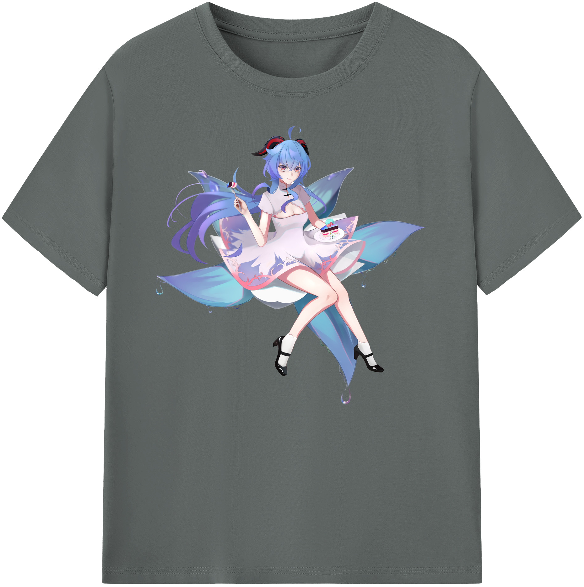げんし神 甘雨 かんう genshin Ganyu 綿100％ メンズ半袖Tシャツ｜肌触りやわらか＆通気性